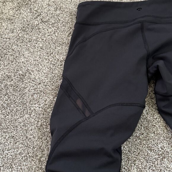 Lululemon Crop Capri Mesh Panel 23” Black Leggings Women’s Size 6 *RARE* - Picture 6 of 10